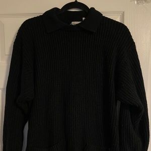 Black wool collar neck sweater